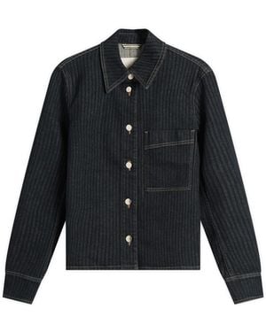 Closed Striped Denim Jacket - Black