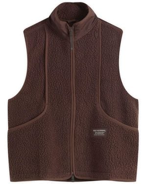 Pas Normal Studios Off-Race Pile Fleece Vest - Brown