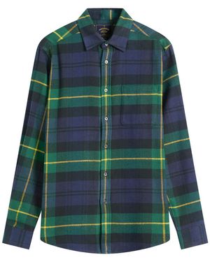 Portuguese Flannel Cabin Flannel Check Shirt - Green