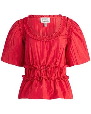 Damson Madder Everly Ruffle Blouse - Red