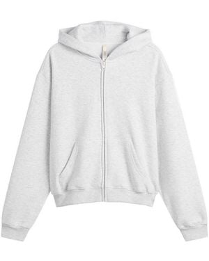 Skims Cotton Fleece Classic Zip Up Hoodie - White