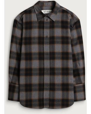 Rohe Flannel Check Overshirt - Black