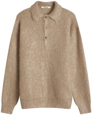 AURALEE Kid Mohair Polo - Natural