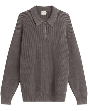 BOUND Acid Wash Half Zip Pullover - Grey