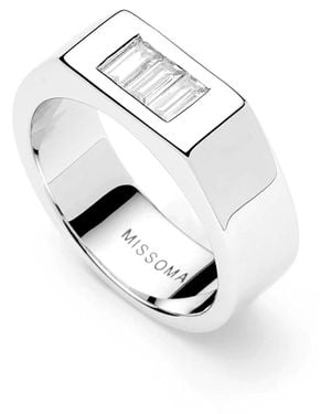 Missoma X Lucy Williams Triple Stone Chunky Ring - White