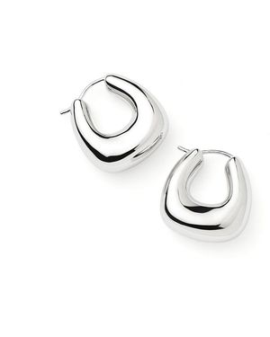 Missoma Sculptural Chubby Small Hoop Earrings - Metallic