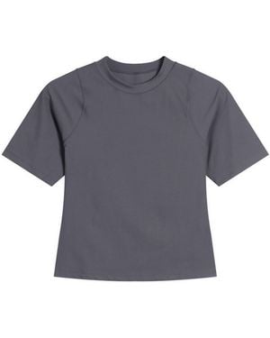 Nike Zenvy Rib Short Sleeve Top - Grey