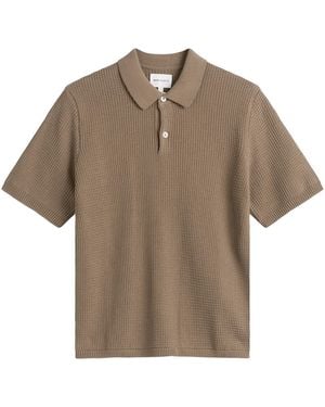 Norse Projects Anholt Cotton Crepe Polo - Brown