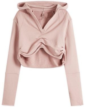 Skims Shoulder Pad Cropped Hoodie - Pink