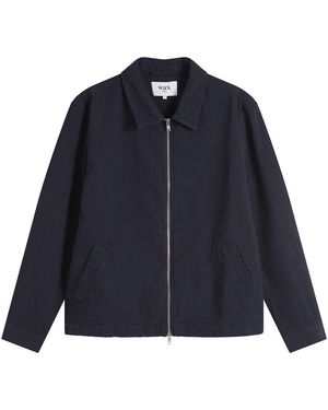 Wax London Eldon Cotton Linen Crinkle Jacket - Blue