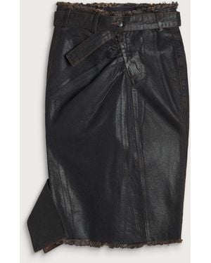 OTTOLINGER Glazed Denim Pencil Skirt - Black