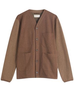 Universal Works Jacquard Cardigan - Brown