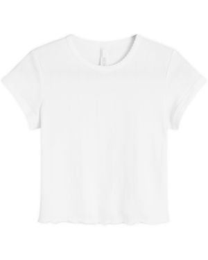 Skims Drop Needle Pointelle Baby T-Shirt - White