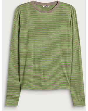 AURALEE Soft Smooth Long Sleeve T-Shirt - Green