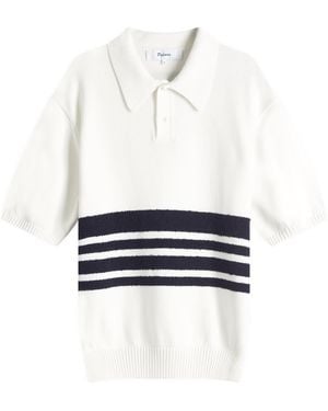 Palmes Panel Knit Polo Shirt - White