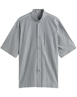 Homme Plissé Issey Miyake Stripe Short Sleeve Shirt - Grey