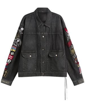 MASTERMIND WORLD Patched Denim Jacket - Black