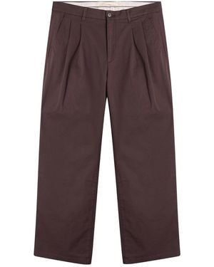 Norse Projects Benn Relaxed Twill Pleated Trouser - Brown