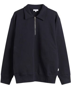 Norse Projects Norse Standard Half Zip Sweatshirt - Blue