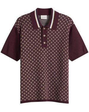 Drole de Monsieur Jacquard Polo Shirt - Purple