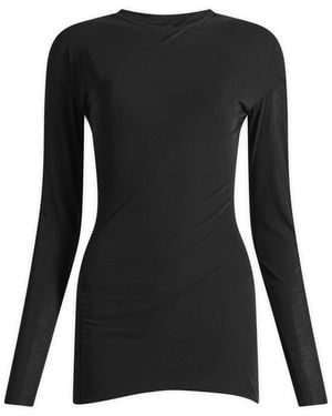 Jil Sander Double Layer Twisted Long Sleeve Top - Black