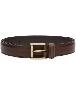 Anderson's Andersons Narrow Stitch Trimmed Leather Belt - Brown
