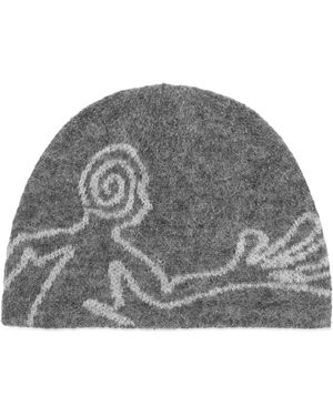 Hiking Patrol Moscot Mohair Mixed Knit Beanie - Grey