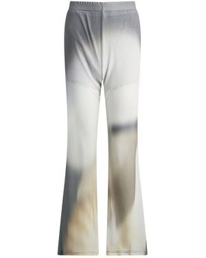 Kijun Sheer Print Flared Trousers - Grey