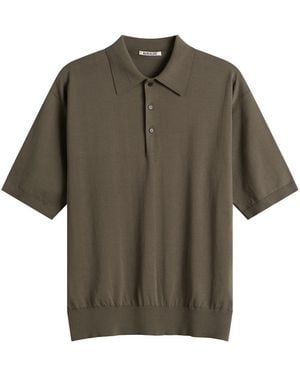 AURALEE Knitted Polo - Brown