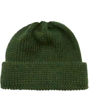 Universal Works British Wool Short Watch Cap - Green