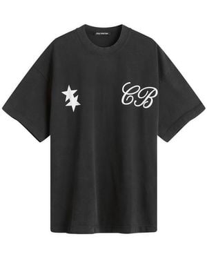 Cole Buxton Cursive 2 Star T-Shirt - Black