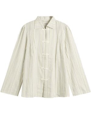 Bode Electric Light Stripe Blouse - White