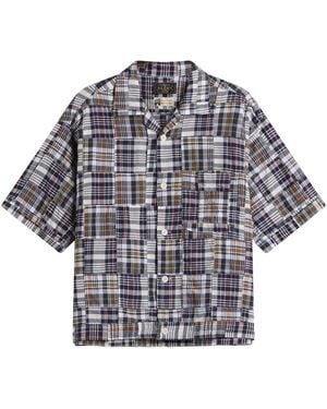 Beams Plus Patchwork Madras Cabana Shirt - Grey