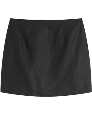 Faithfull the Brand Jane Linen Mini Skirt - Black