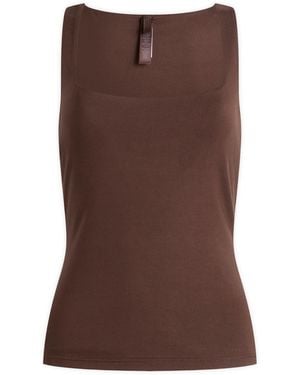 Skims Smooth Layers Square Neck Tank Top - Brown