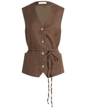 Faithfull the Brand Eva Tie Vest - Brown