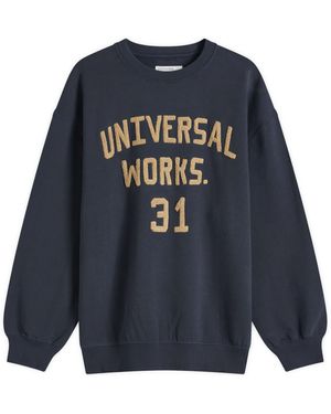 Universal Works Embroidered Crew Sweatshirt - Blue