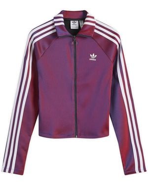 adidas Rasant Ribbed Longsleeve Full Zip Top - Purple