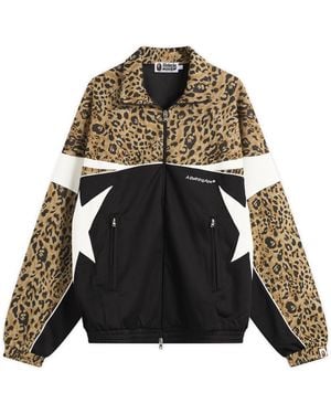 A Bathing Ape Wild Leopard Print Track Jacket - Black