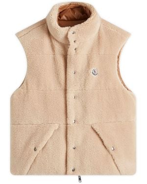 Moncler Colbricon Teddy Fleece Vest - Natural