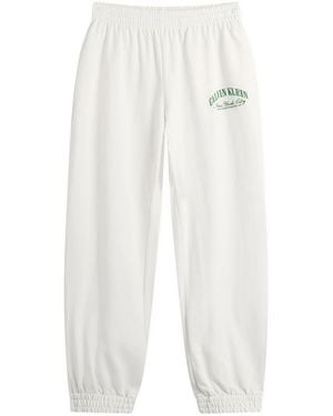 Calvin Klein Logo Cotton Jersey Jogger - White