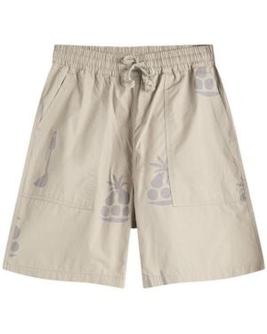 Service Works Poplin Printed Chef Shorts - Natural