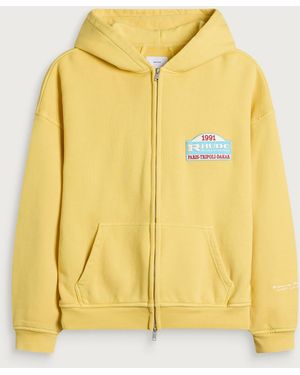 Rhude Tripoli Rally Team Zip-Up Hoodie - Yellow