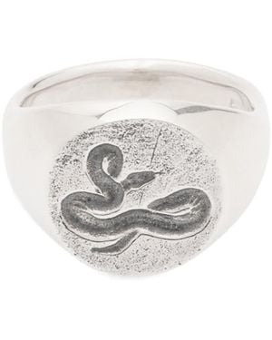 Frederick Grove Snake Signet Ring - White