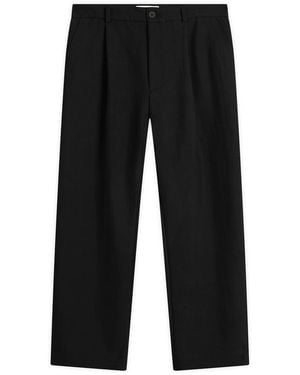 Studio Nicholson Tuck Cotton Tapered Leg Trouser - Black