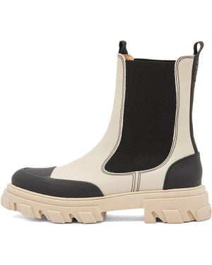 Ganni Cleated Mid Chelsea Boot - Black