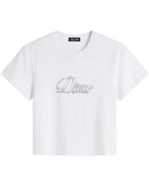 Dime Cursive Denim T-Shirt - White