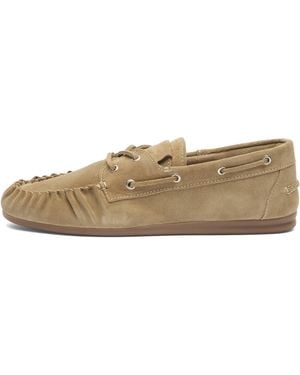 Alohas Rowan Suede Leather Loafers - Natural