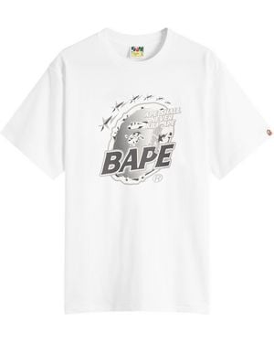 A Bathing Ape Metal Ape Head T-Shirt - White
