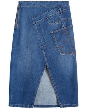 JW Anderson Twisted Midi Skirt - Blue